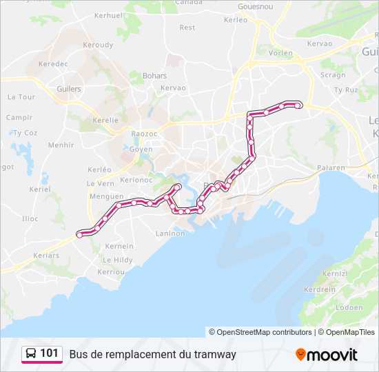 101 Bus Line Map