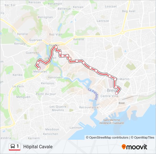 1 Bus Line Map
