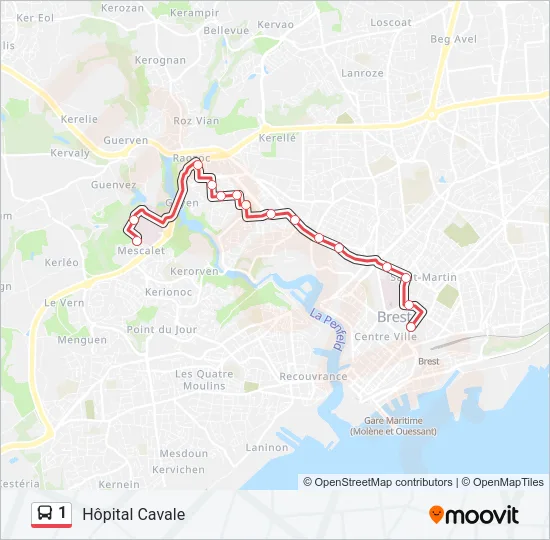 1 Bus Line Map