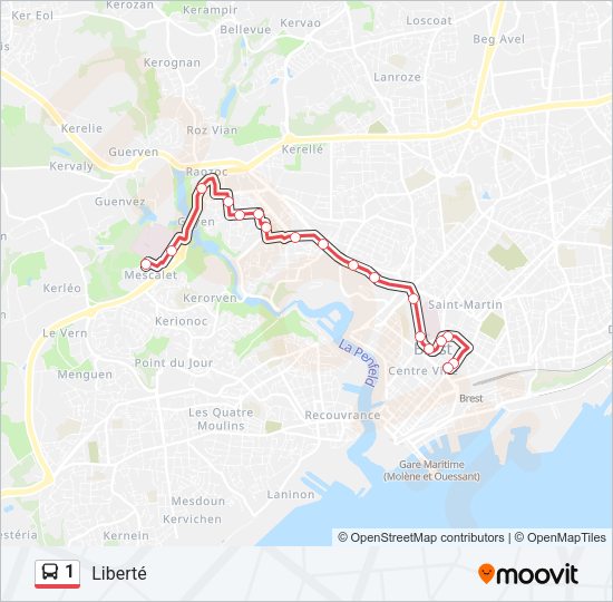 1 Bus Line Map