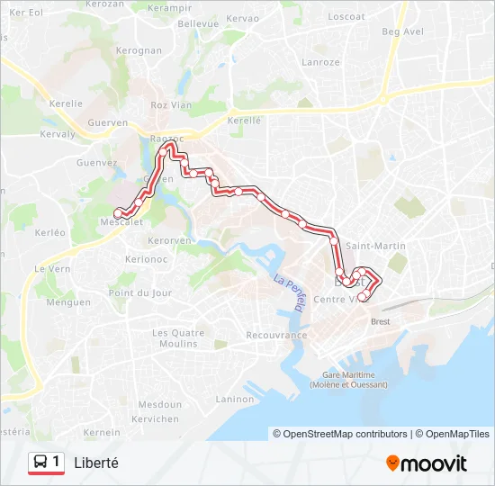 1 Bus Line Map