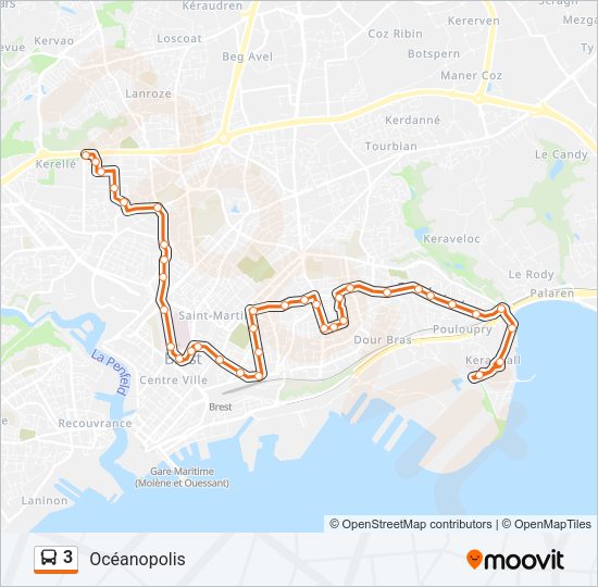3 Bus Line Map