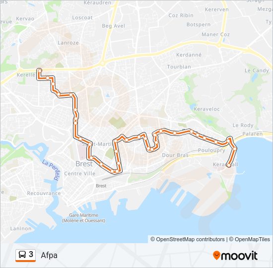 3 Bus Line Map
