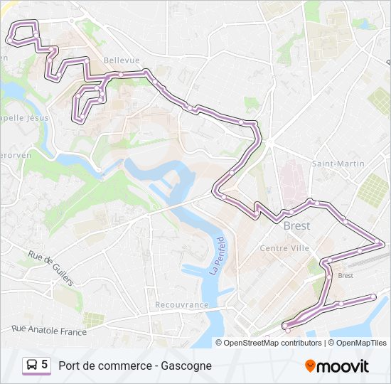 5 Bus Line Map