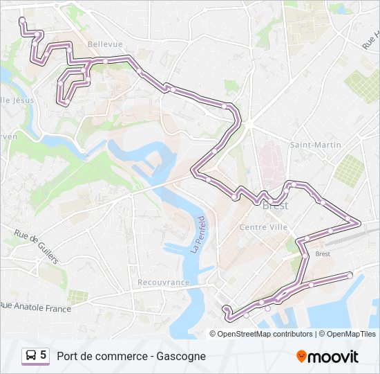 5 Bus Line Map