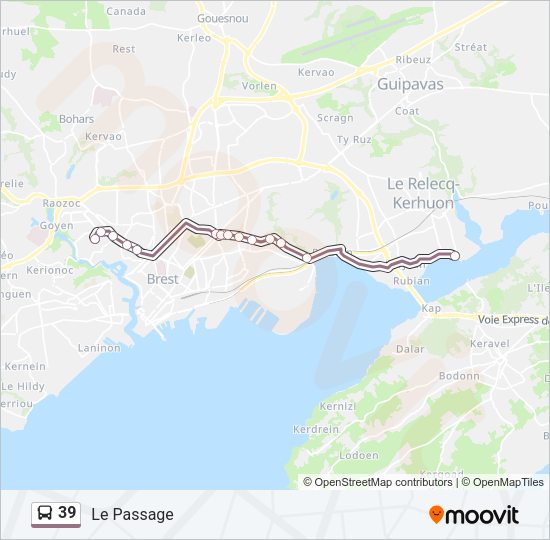 39 Bus Line Map