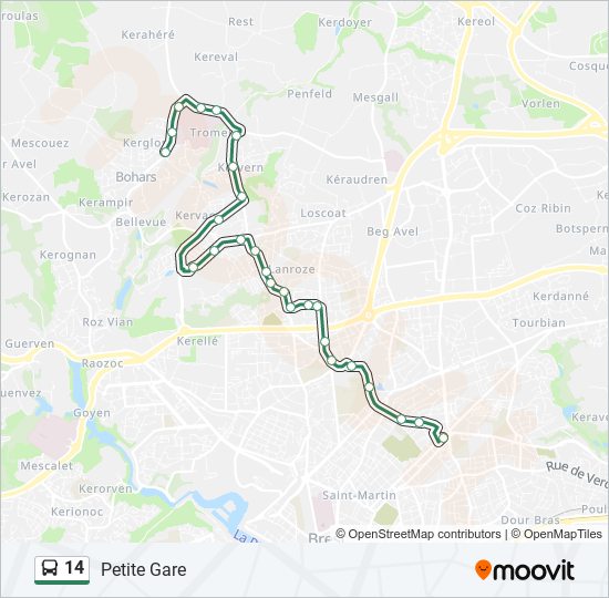 14 bus Line Map