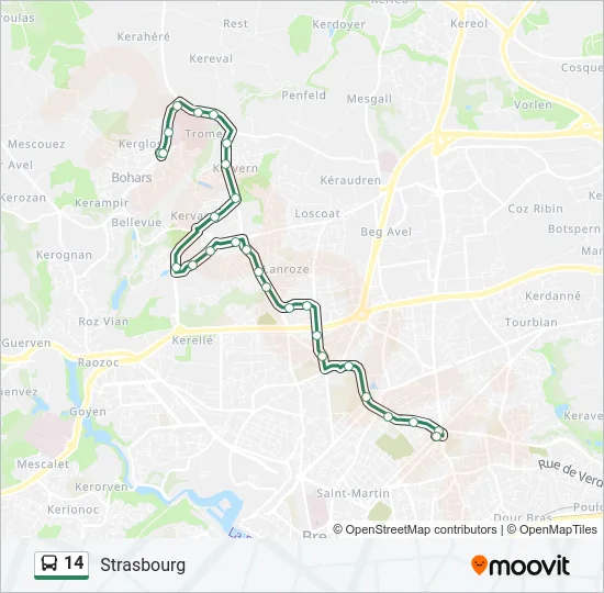 14 Bus Line Map
