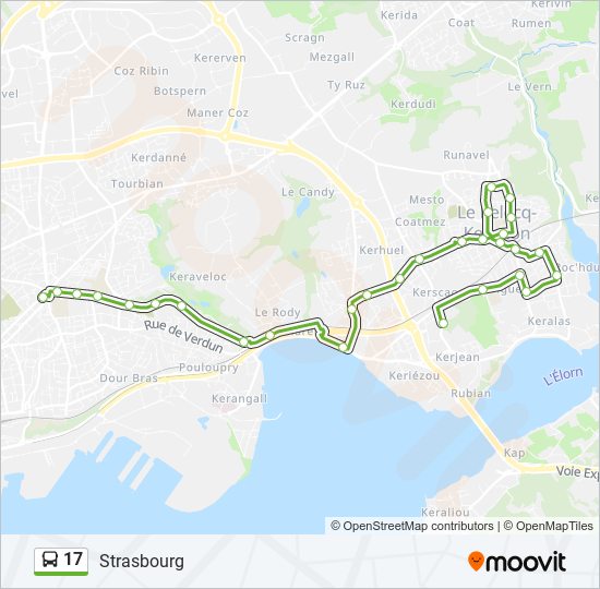 17 bus Line Map