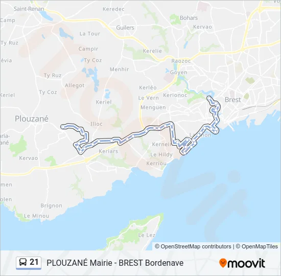 21 Bus Line Map