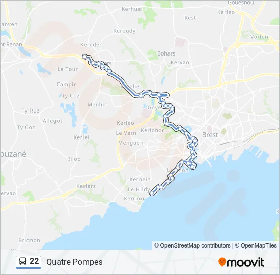 22 Bus Line Map