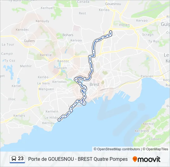 23 Bus Line Map