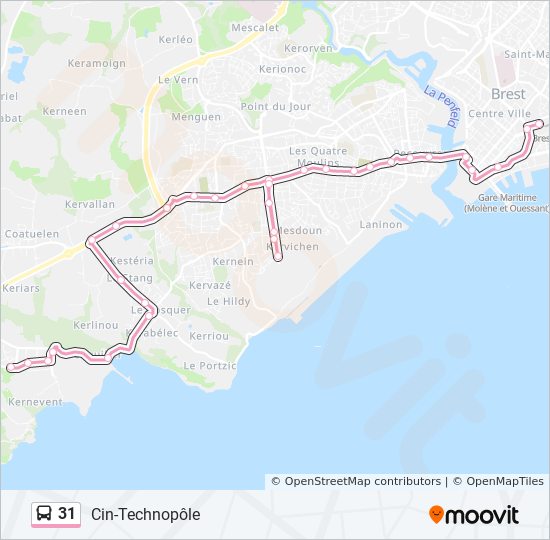 31 bus Line Map