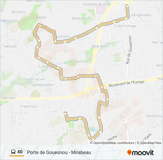 40 Bus Line Map