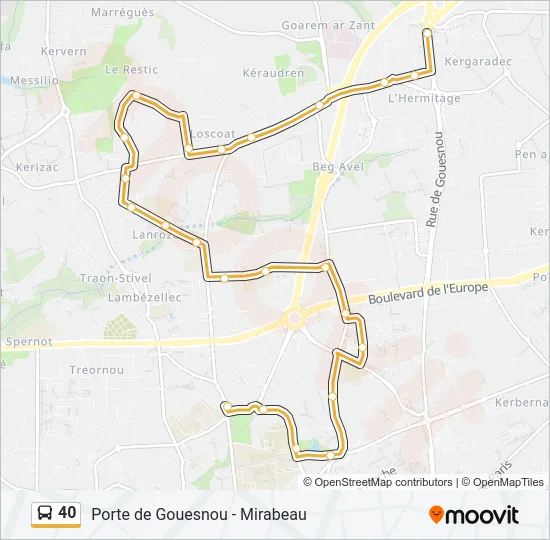 40 Bus Line Map
