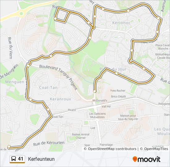 Mapa de 41 de autobús