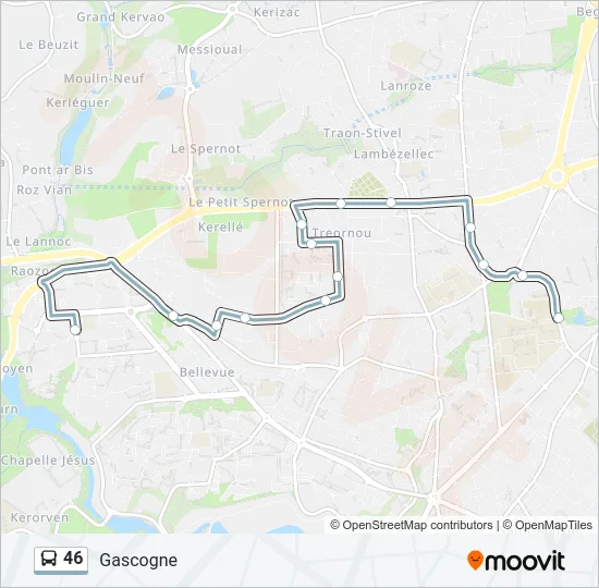 46 Bus Line Map