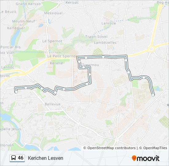 Plan de la ligne 46 de bus