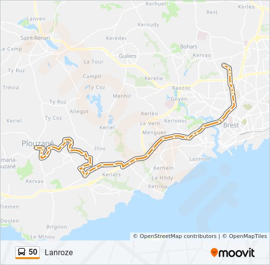 50 bus Line Map