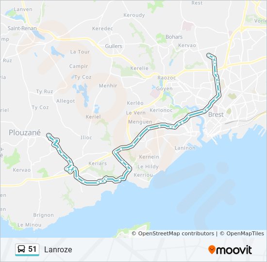 51 bus Line Map