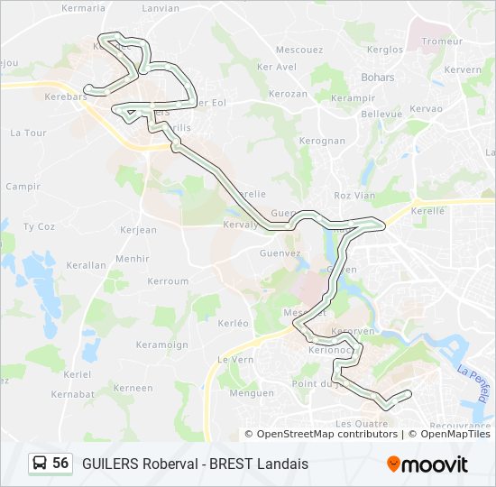 Mapa de 56 de autobús