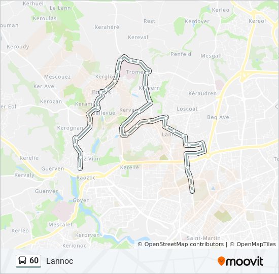 60 bus Line Map