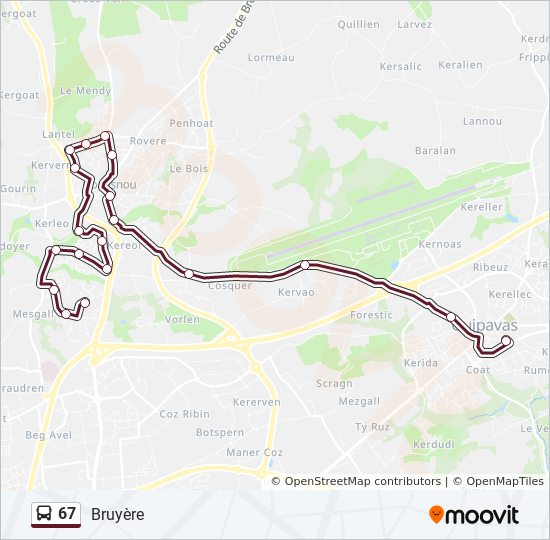 67 bus Line Map