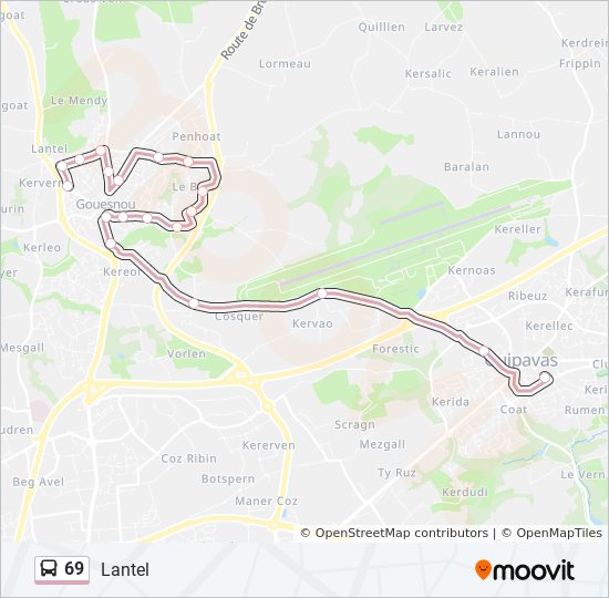 69 bus Line Map