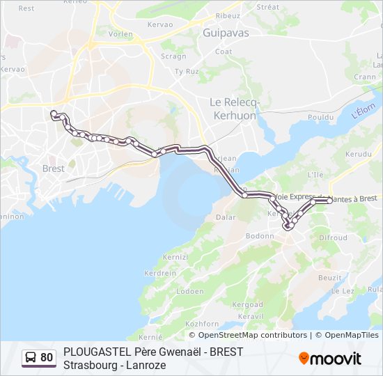 80 bus Line Map