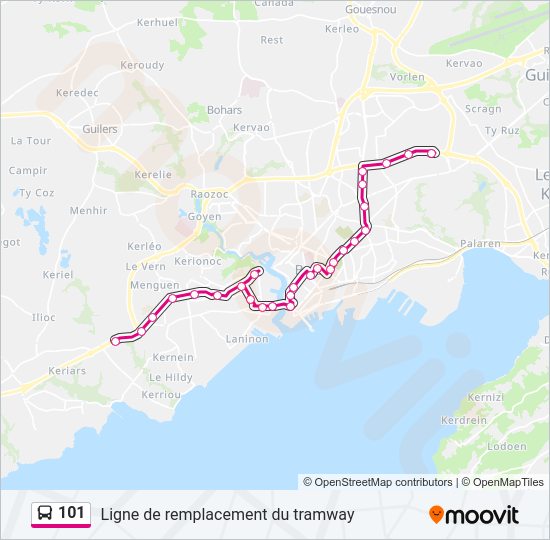 101 bus Line Map