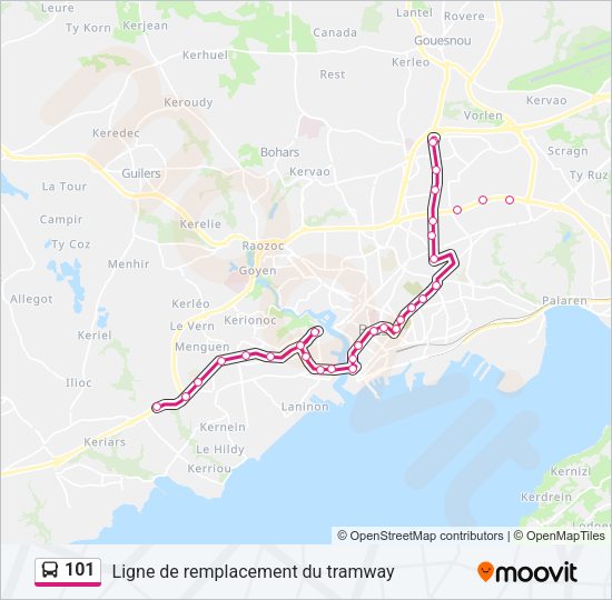 101 Bus Line Map