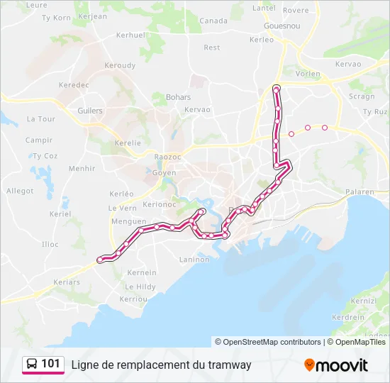 101 Bus Line Map