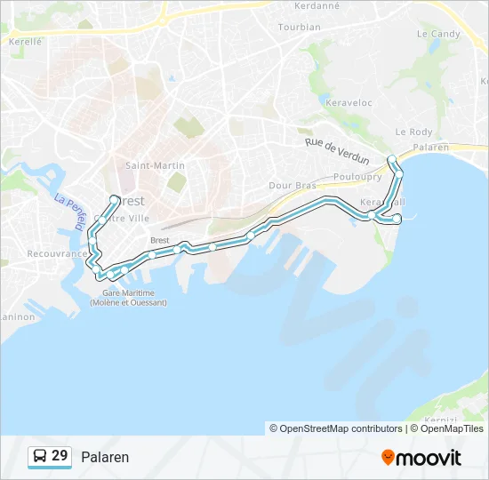 29 Bus Line Map