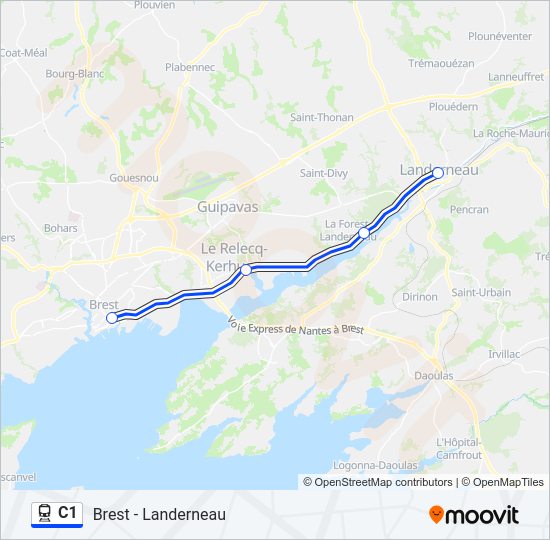 C1 Train Line Map