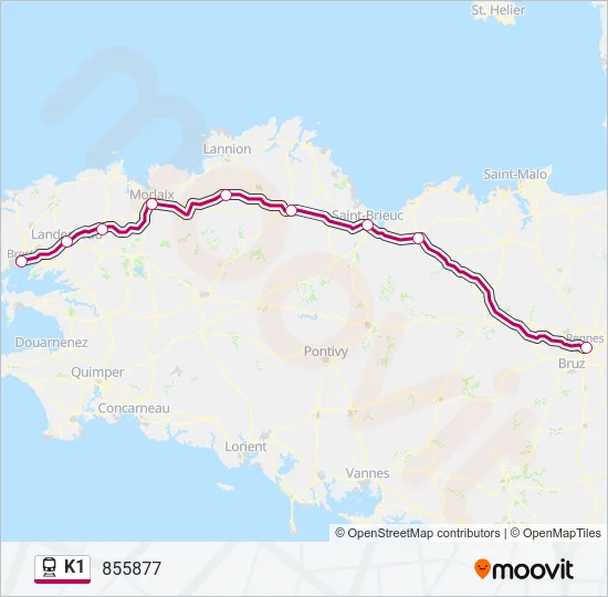 K1 Train Line Map