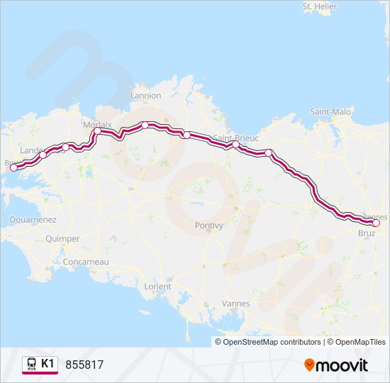 K1 Train Line Map