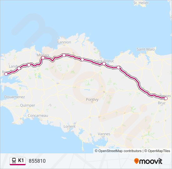 K1 train Line Map