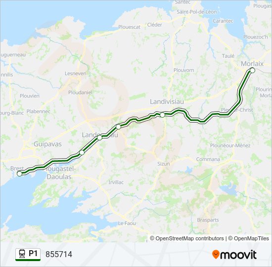 Mapa de P1 de tren