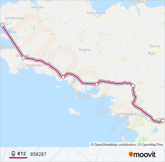 Mapa de K12 de tren