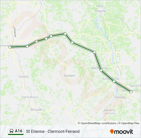 A16 Bus Line Map