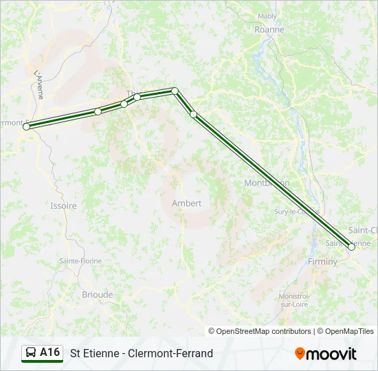 A16 Bus Line Map