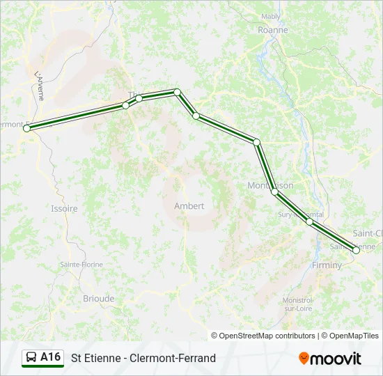 A16 Bus Line Map