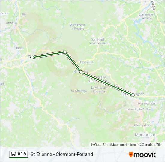 A16 Bus Line Map