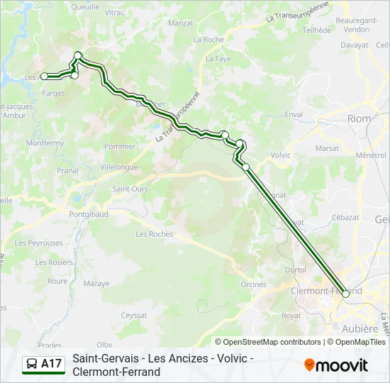 A17 Bus Line Map