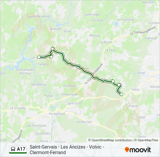 A17 Bus Line Map