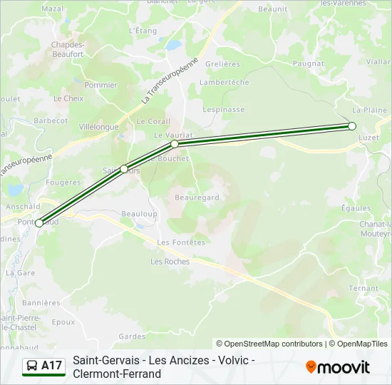 A17 Bus Line Map