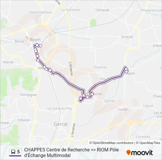 5 Bus Line Map