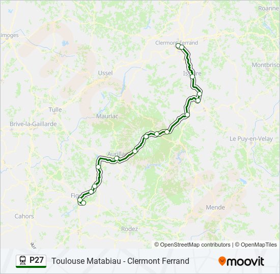 Plan de la ligne P27 de train