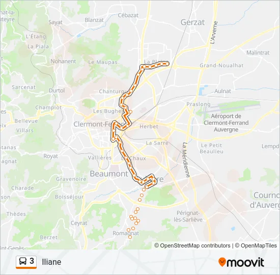 3 Bus Line Map