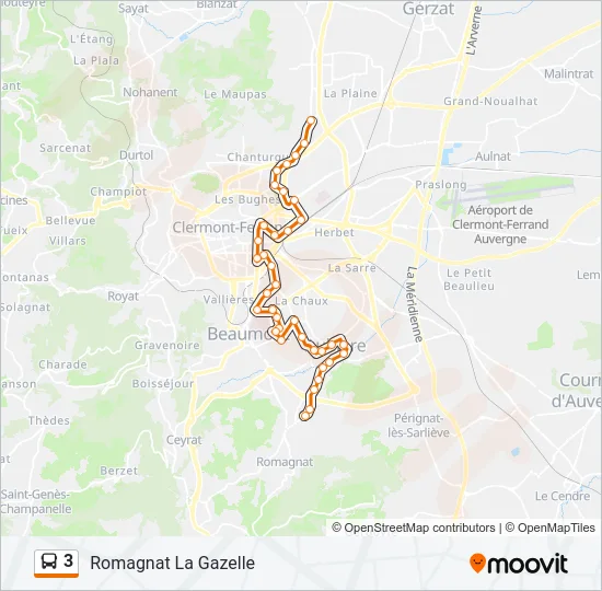 3 Bus Line Map